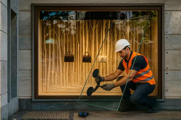Schaufenster Notverglasung