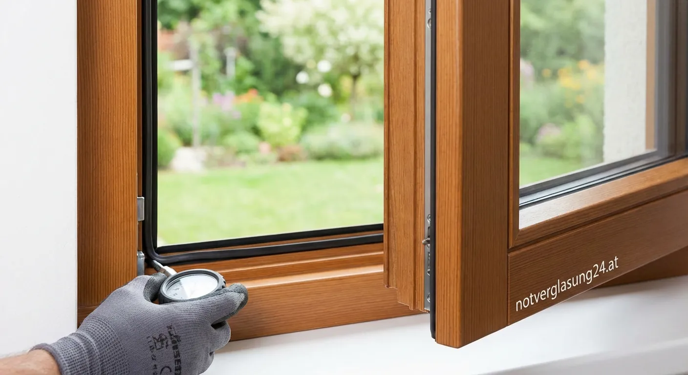 Modernes, nach außen öffnendes Fenster bei starkem Wind