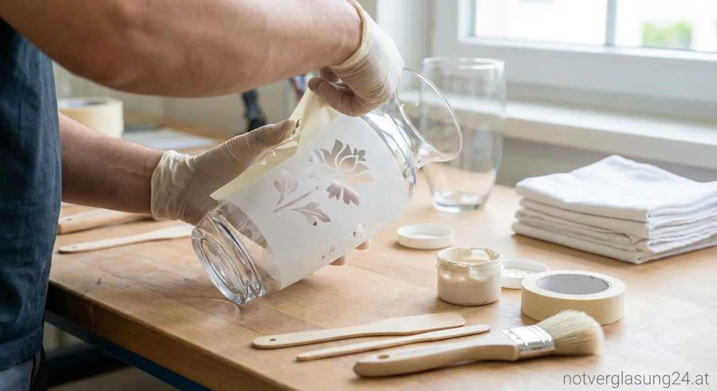 Glas mattieren mit Ätzpaste - professionelle Bearbeitung