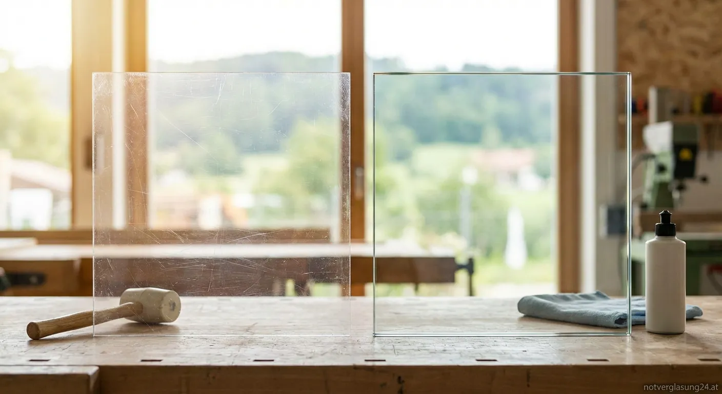 Plexiglas vs Echtglas Materialvergleich fuer Entscheidungsfindung